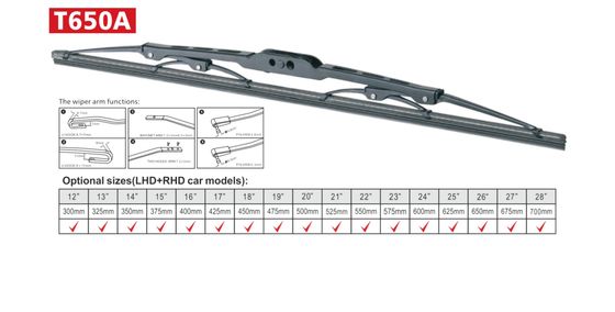 Truck Accessory Replacement Wholesale Long-Lasting Rubber Fit for Hook 12mm Wiper Blade